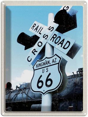 Blechschild 30x40 cm - Amerika Route 66 Kingman AZ Crossing