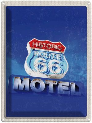 Blechschild 30x40 cm - Amerika USA Route 66 Historic Motel