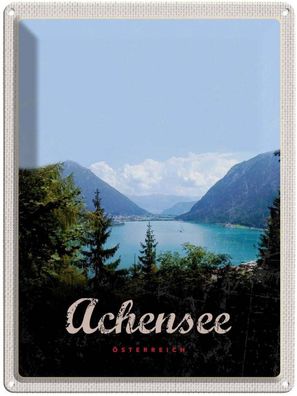 Blechschild 30x40 cm - Achensee Wandertour Berge See Natur