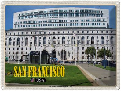 Blechschild 30x40 cm - San Francisco Earl Warren Building Gericht