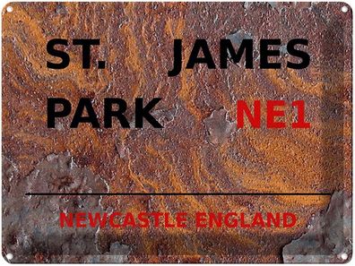 Blechschild 30x40 cm - England Newcastle St. James Park NE1