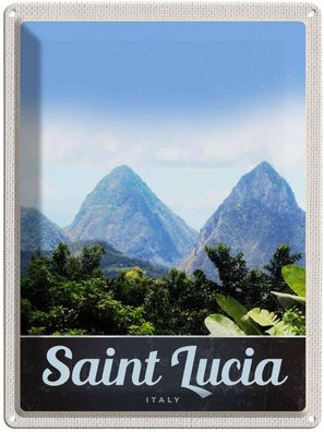 Blechschild 30x40 cm - Saint Lucia Italien Gebirge Natur