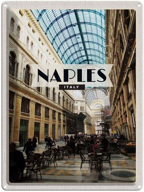 vianmo Blechschild 30x40 cm gewölbt Stadt Naples Italy Neapel Galleria