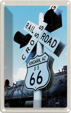 Blechschild 20x30 cm - Amerika Route 66 Kingman AZ Crossing