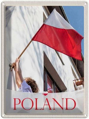 Blechschild 30x40 cm - Polen Europa Flagge Haus