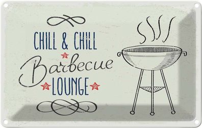 Blechschild 20x30 cm - Chill & Chill Barbecue Lounge