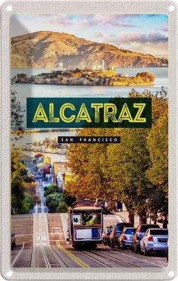 Blechschild 20x30 cm - San Francisco Alcatraz Straßenbahn