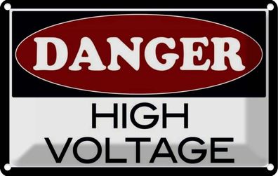 vianmo Blechschild 20x30 cm gewölbt Hinweis Danger high voltage
