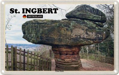 Blechschild 20x30 cm - St. Ingbert Großer Stiefel Trip