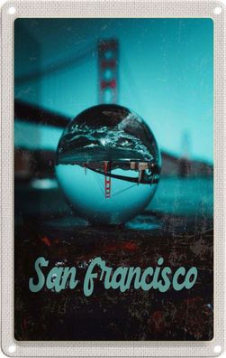 Blechschild 20x30 cm - San Francisco Brücke Meer Kurgel Trip
