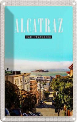 Blechschild 20x30 cm - San Francisco Alcatraz Stadt Straße
