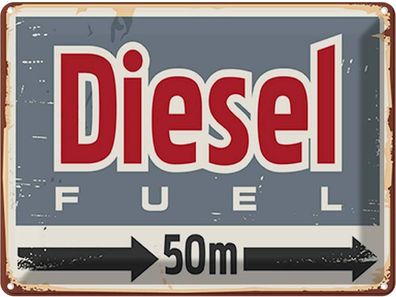 vianmo Blechschild 30x40 cm gewölbt Straßenschild Diesel fuel 50 m