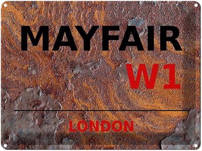 Blechschild 30x40 cm - London Mayfair W1
