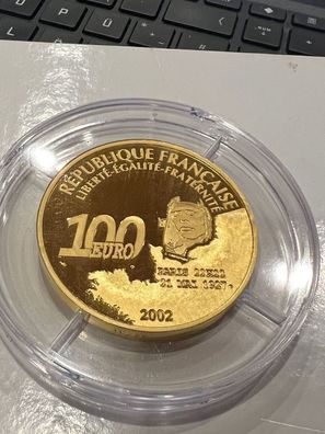 100 euro 2002 PP Frankreich Charles Lindbergh 1. Transatlantikflug 5 Unzen Gold