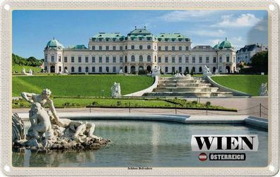Blechschild 20x30 cm - Wien Österreich Schloss Belvedere