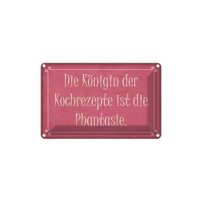 vianmo Blechschild 18x12 cm gewölbt Dekoration Königin Kochrezepte Phantasie