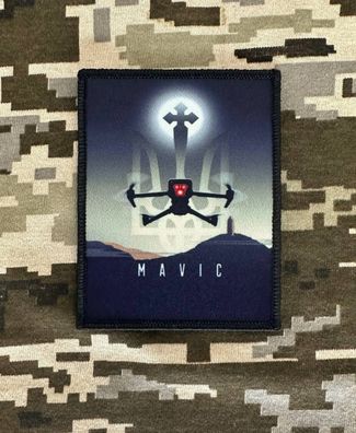 Patch "Drohne MAVIC" Schwarz Klett Ukraine Armee Aufnäher Abzeichen Veteran BW