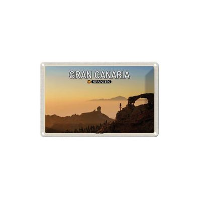 Blechschild 18x12 cm - Gran Canaria Spanien Roque Nublo Berg