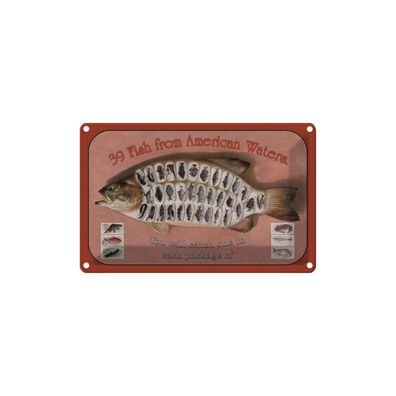 Blechschild 18x12 cm - Fisch 39 Fish from american Waters