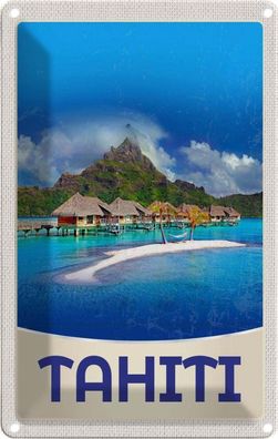 Blechschild 20x30 cm - Tahiti Insel Amerika Sonne