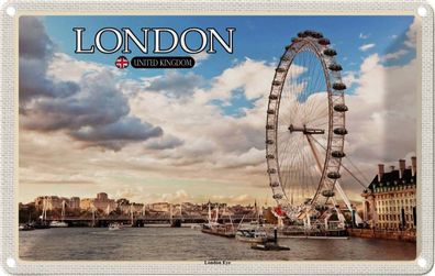 Blechschild 20x30 cm - United Kingdom England London Eye