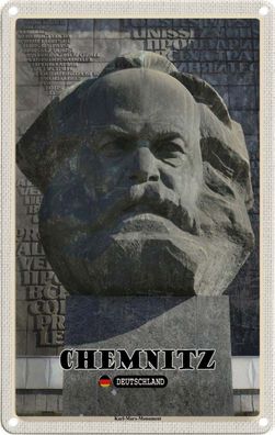 Blechschild 20x30 cm - Chemnitz Karl-Marx-Monument