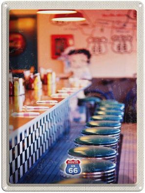 Blechschild 30x40 cm - Amerika USA Route 66 Restaurant Cafe