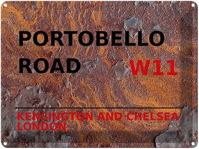 Blechschild 30x40 cm - London Portobello Road W11 Kensington