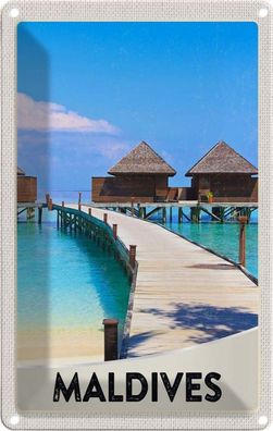 Blechschild 20x30 cm - Malediven Insel Amerika Meer