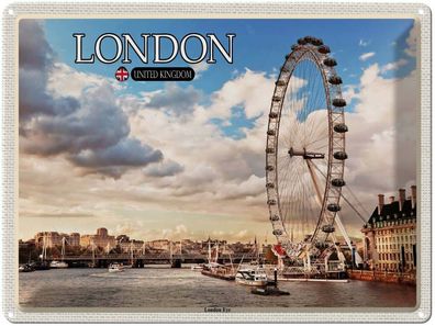 Blechschild 30x40 cm - United Kingdom England London Eye