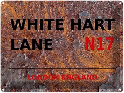 Blechschild 30x40 cm - London England White Hart Lane N17