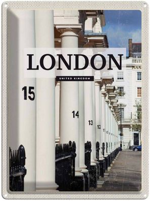 Blechschild 30x40 cm - London United Kingdom Stadt Retro