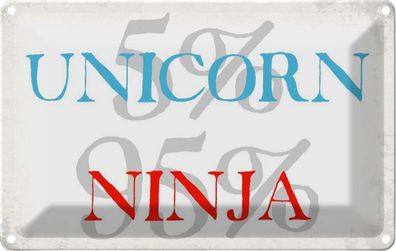 vianmo Blechschild 20x30 cm gewölbt Dekoration 5% unicorn 95% ninja