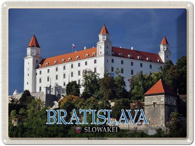 Blechschild 30x40 cm - Bratislava Slowakei Burg von Bratislava