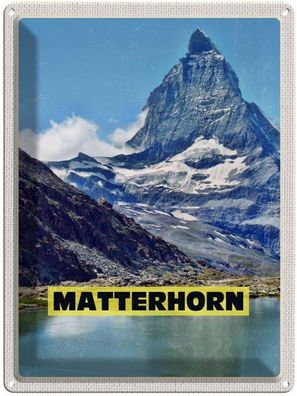 Blechschild 30x40 cm - Matterhorn Gebirge Schweiz Wanderung