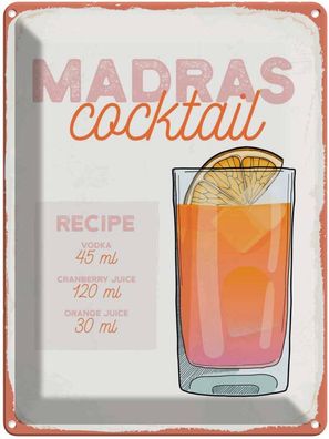 vianmo Blechschild 30x40 cm gewölbt Essen Trinken Madras Cocktail Recipe Vodka