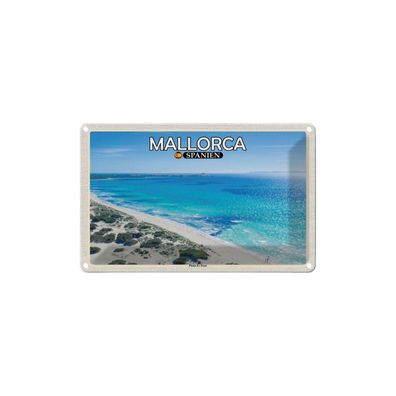 Blechschild 18x12 cm - Mallorca Spanien Platja Es Trenc Meer