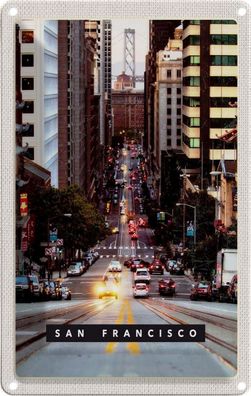 Blechschild 20x30 cm - San Francisco Straße Autos Stadt