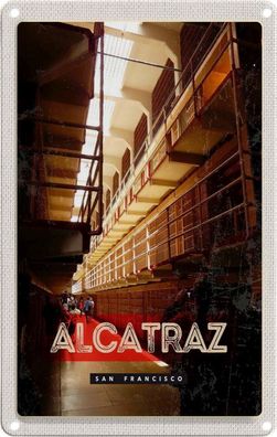 Blechschild 20x30 cm - San Francisco Alcatraz Gefängnis