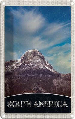 Blechschild 20x30 cm - Süd Amerika Gebirge Natur Schnee