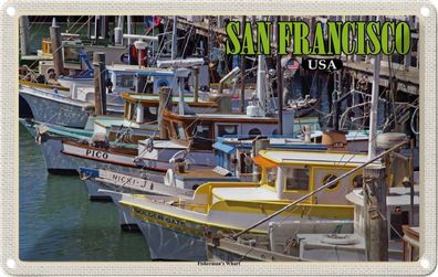 Blechschild 20x30 cm - San Francisco Fisherman's Wharf