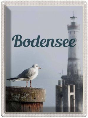 Blechschild 30x40 cm - Bodensee Deutschland Leuchtturm