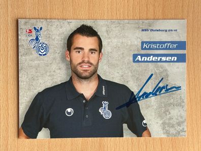 Kristoffer Andersen MSV Duisburg Autogrammkarte original signiert #S10659