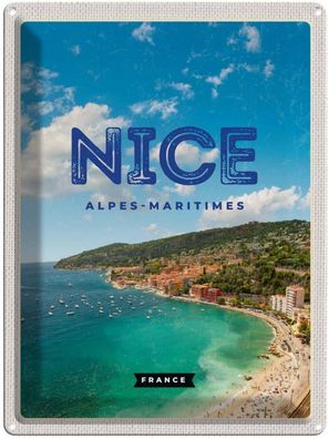 Blechschild 30x40 cm - Nice Alpes-Maritimes Panorama Bild