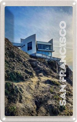 Blechschild 20x30 cm - San Francisco Gebäude Gebirge Aussicht