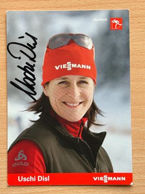 Uschi Disl - Biathlon - Autogrammkarte original signiert - S 10391