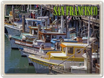 Blechschild 30x40 cm - San Francisco Fisherman's Wharf