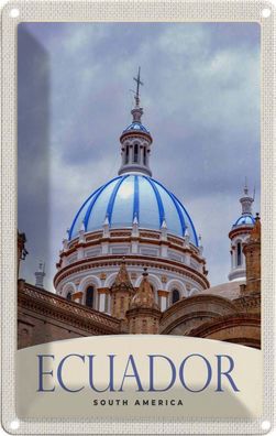 Blechschild 20x30 cm - Ecuador Süd Amerika Kirche Stadt