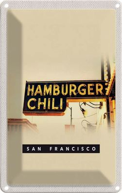 Blechschild 20x30 cm - San Francisco Hamburger Chili Essen