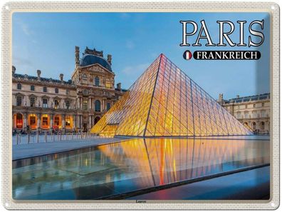 Blechschild 30x40 cm - Paris Frankreich Louvre Museum